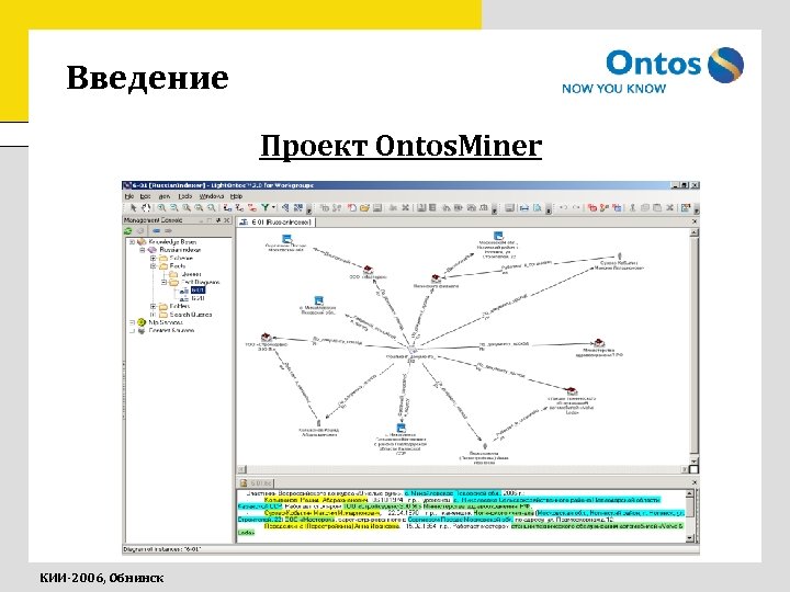 Введение Проект Ontos. Miner КИИ-2006, Обнинск 