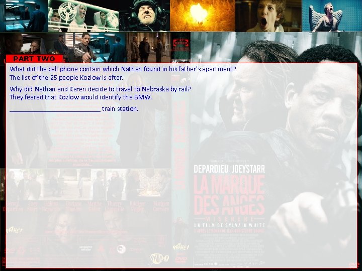 PART TWO What did the cell phone contain which Nathan found in his father’s