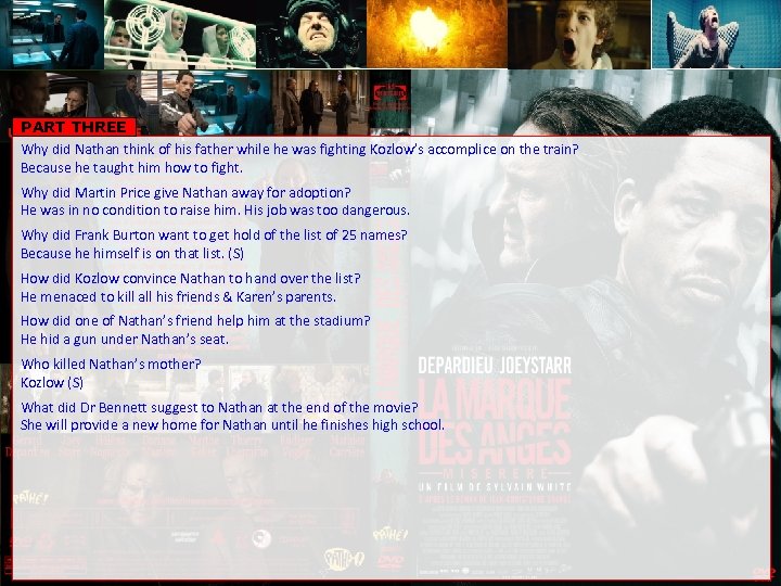 PART THREE Why did Nathan think of his father while he was fighting Kozlow’s