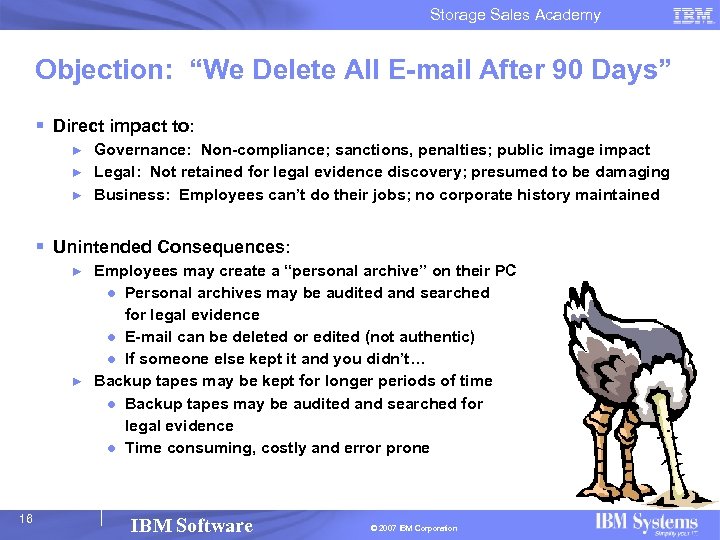 Storage Sales Academy Objection: “We Delete All E-mail After 90 Days” § Direct impact
