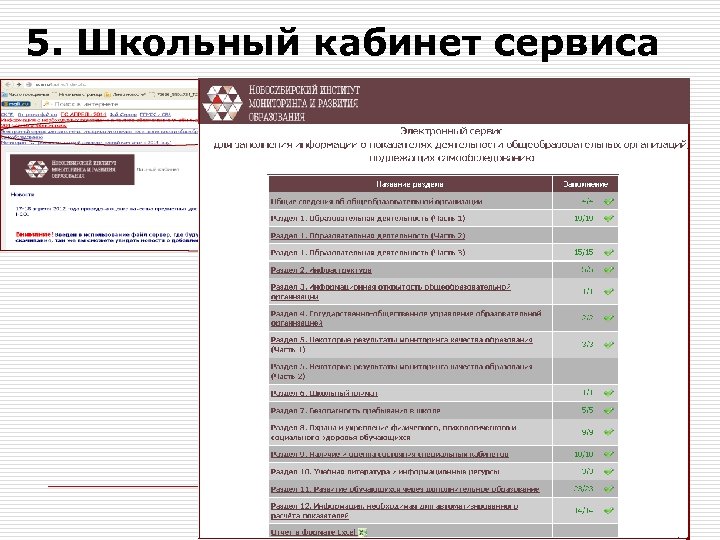 5. Школьный кабинет сервиса 