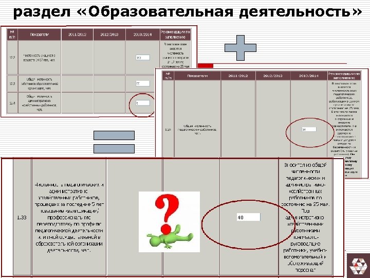 раздел «Образовательная деятельность» 