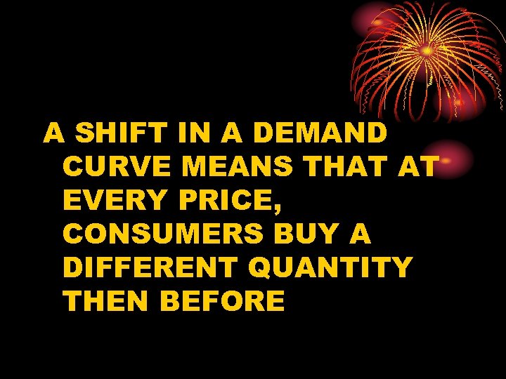 A SHIFT IN A DEMAND CURVE MEANS THAT AT EVERY PRICE, CONSUMERS BUY A