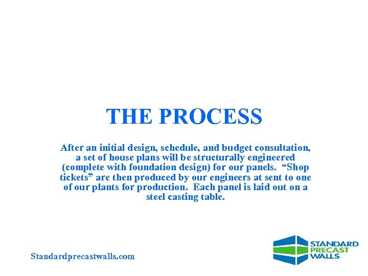 THE PROCESS After an initial design, schedule, and budget consultation, a set of house