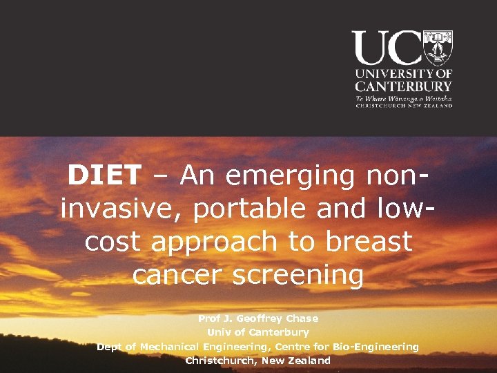 DIET – An emerging noninvasive, portable and lowcost approach to breast cancer screening Prof