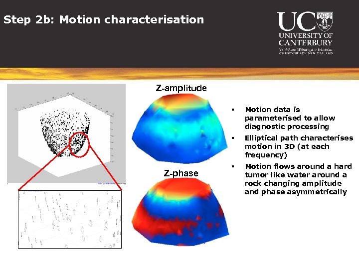 Step 2 b: Motion characterisation Z-amplitude § § Z-phase Motion data is parameterised to