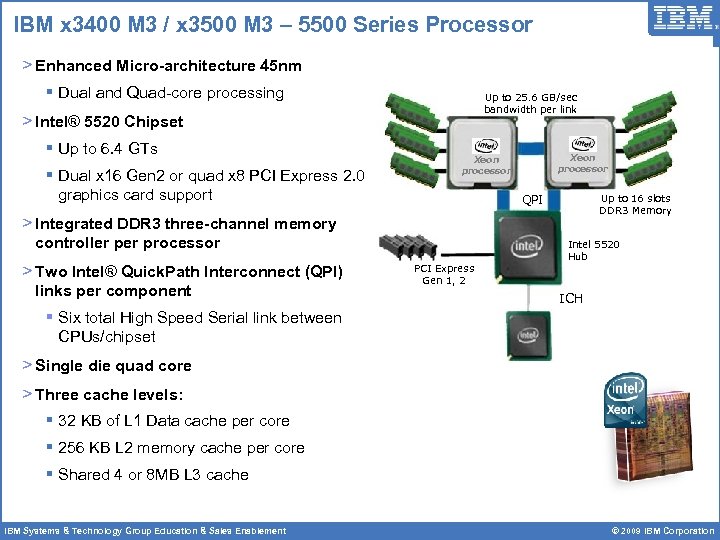 IBM x 3400 M 3 / x 3500 M 3 – 5500 Series Processor