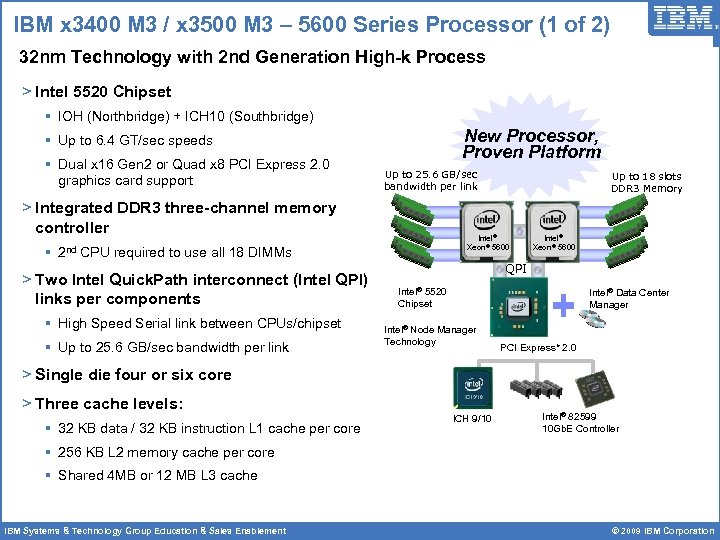 IBM x 3400 M 3 / x 3500 M 3 – 5600 Series Processor