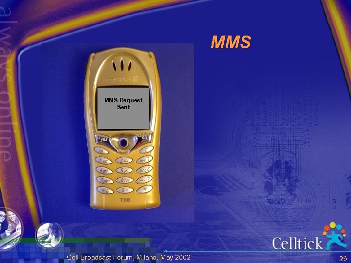MMS Request Sent Cell Broadcast Forum, Milano, May 2002 26 