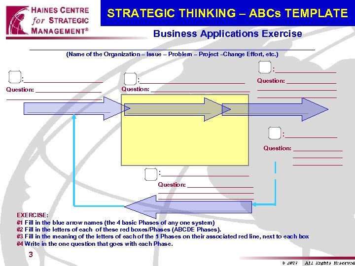 STRATEGIC THINKING – ABCs TEMPLATE Business Applications Exercise _________________________________ (Name of the Organization –