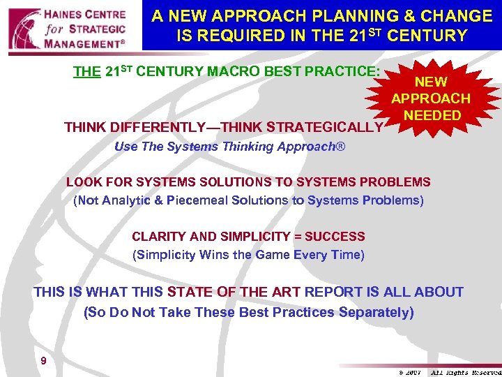 A NEW APPROACH PLANNING & CHANGE IS REQUIRED IN THE 21 ST CENTURY MACRO