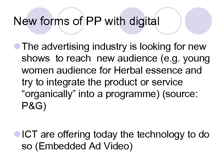 New forms of PP with digital l The advertising industry is looking for new