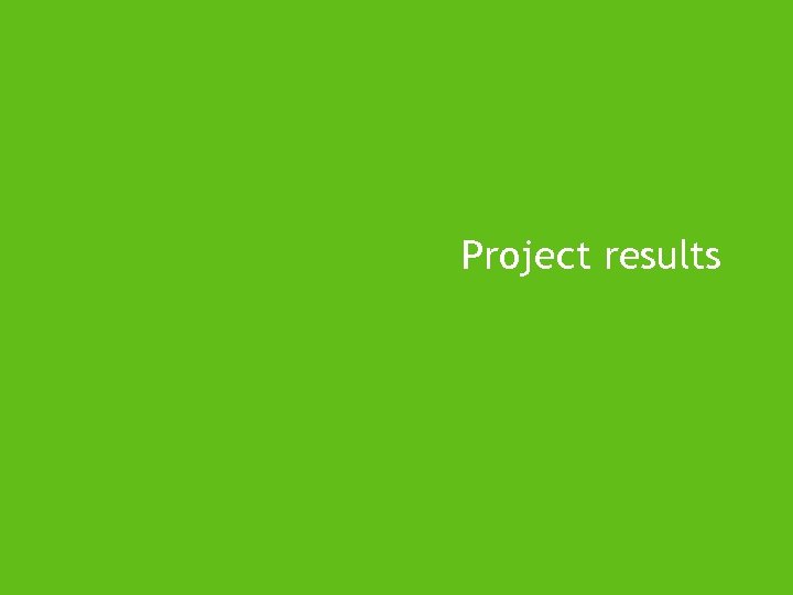 Project results 