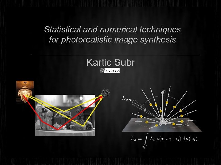 Statistical and numerical techniques for photorealistic image synthesis Kartic Subr 