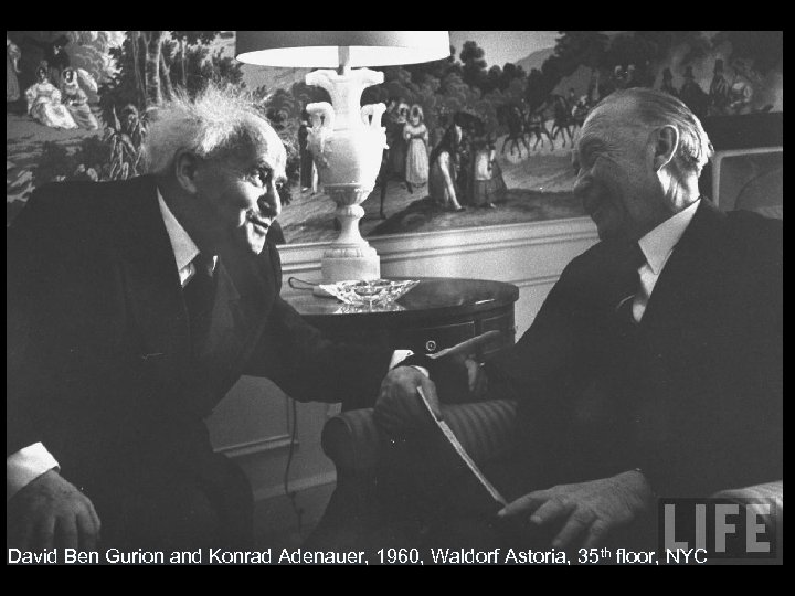David Ben Gurion and Konrad Adenauer, 1960, Waldorf Astoria, 35 th floor, NYC 