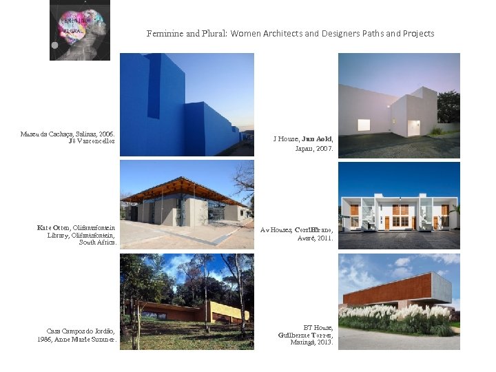 Feminine and Plural: Women Architects and Designers Paths and Projects Museu da Cachaça, Salinas,