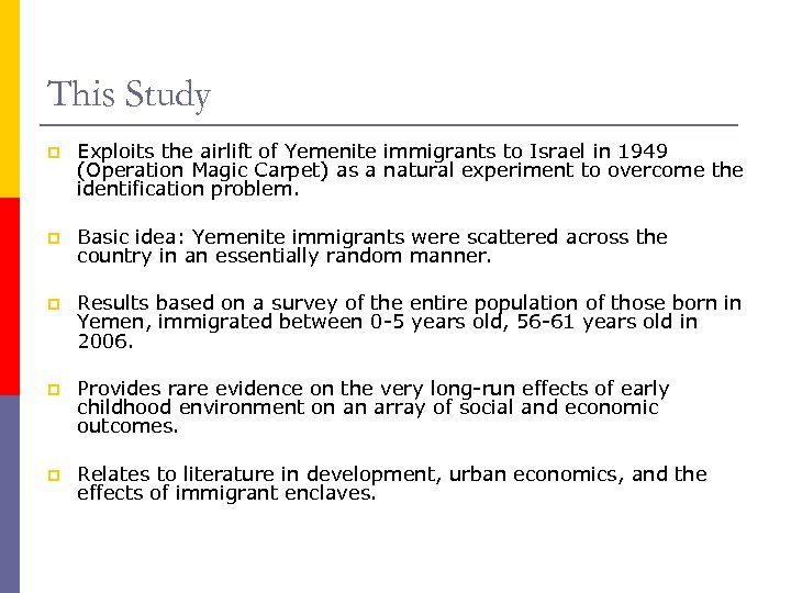 This Study p Exploits the airlift of Yemenite immigrants to Israel in 1949 (Operation