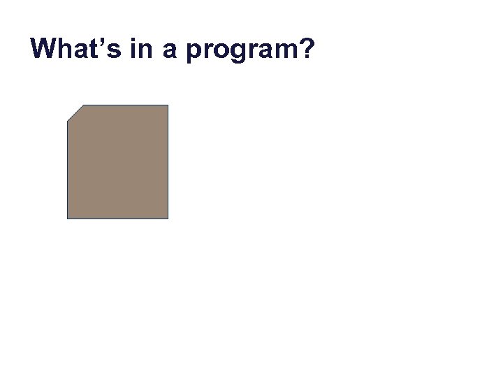 What’s in a program? 