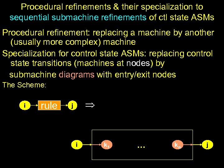Procedural refinements & their specialization to sequential submachine refinements of ctl state ASMs Procedural