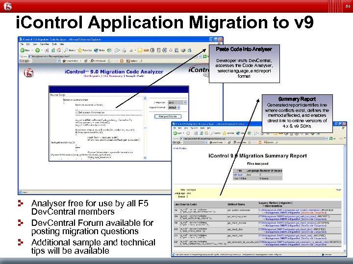 80 i. Control Application Migration to v 9 Paste Code Into Analyser Developer visits