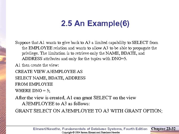 2. 5 An Example(6) Suppose that A 1 wants to give back to A
