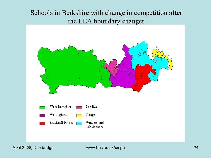 Schools in Berkshire with change in competition after the LEA boundary changes April 2009,