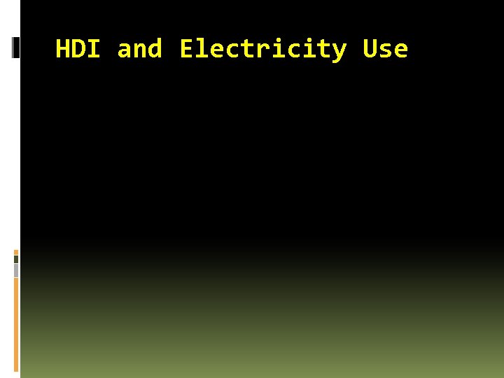 HDI and Electricity Use 
