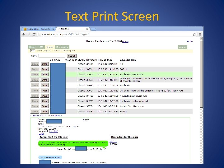 Text Print Screen 