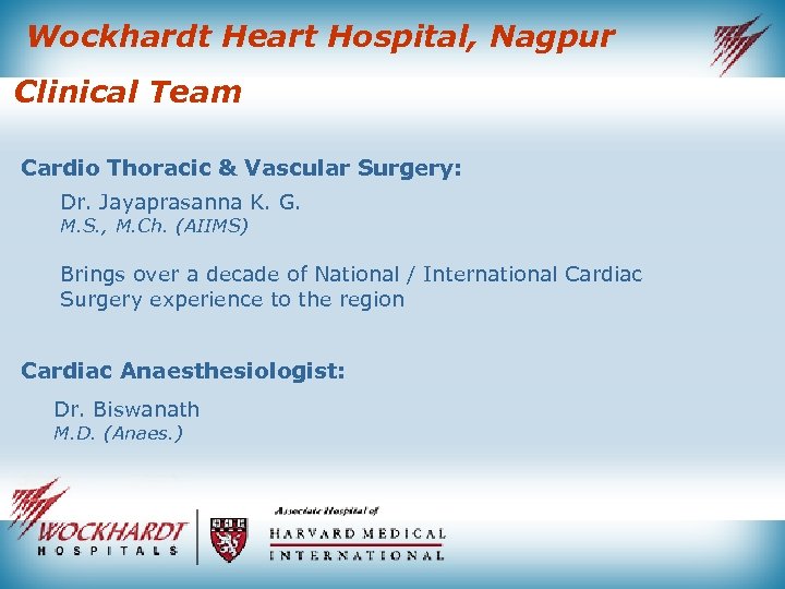 Wockhardt Heart Hospital, Nagpur Clinical Team Cardio Thoracic & Vascular Surgery: Dr. Jayaprasanna K.
