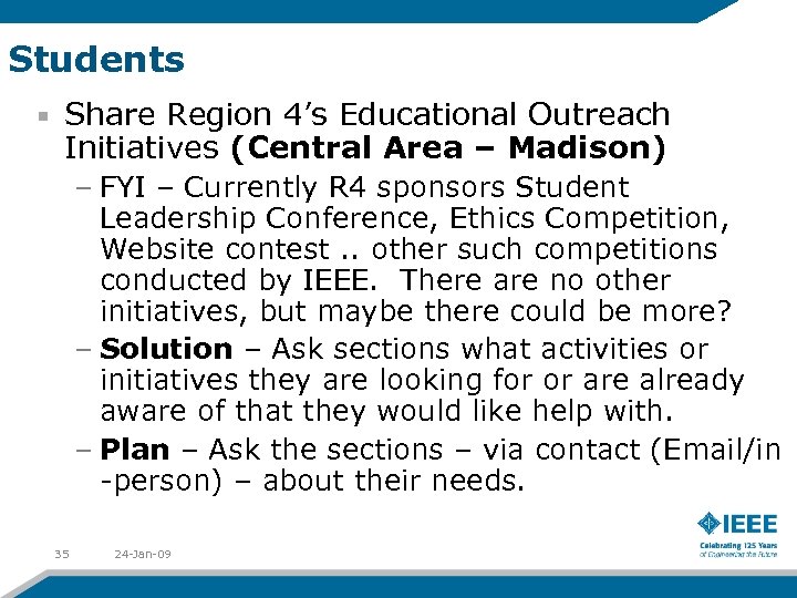 Students Share Region 4’s Educational Outreach Initiatives (Central Area – Madison) – FYI –