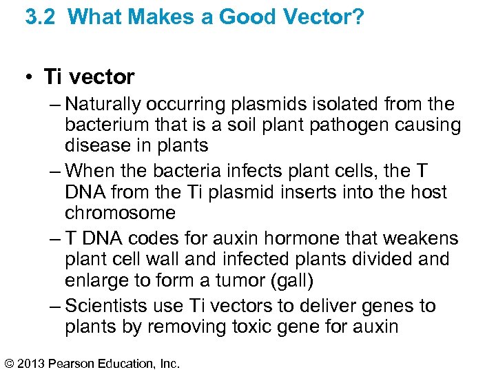 3. 2 What Makes a Good Vector? • Ti vector – Naturally occurring plasmids