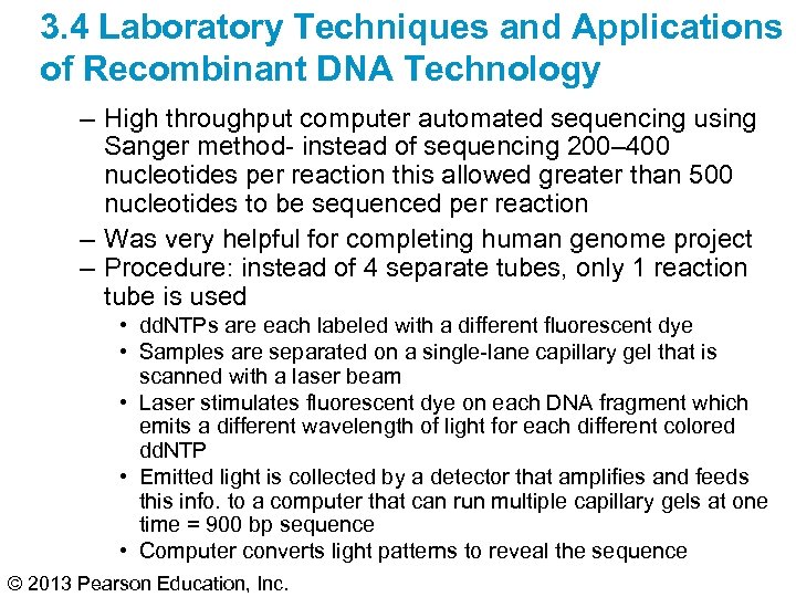 3. 4 Laboratory Techniques and Applications of Recombinant DNA Technology – High throughput computer