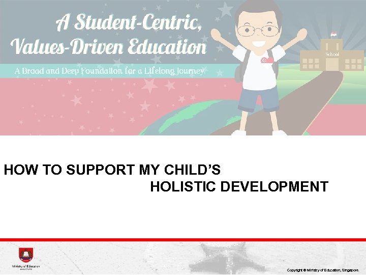 HOW TO SUPPORT MY CHILD’S HOLISTIC DEVELOPMENT Copyright © Ministry of Education, Singapore. 