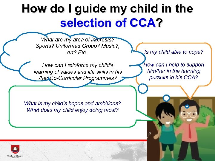 How do I guide my child in the selection of CCA? What are my