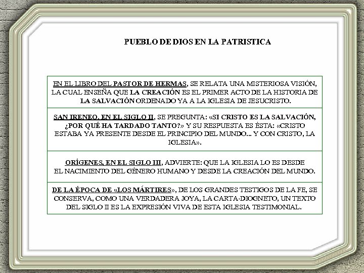 PUEBLO DE DIOS EN LA PATRISTICA EN EL LIBRO DEL PASTOR DE HERMAS, SE