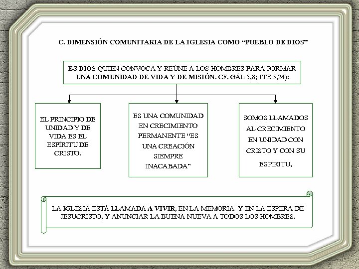 C. DIMENSIÓN COMUNITARIA DE LA IGLESIA COMO “PUEBLO DE DIOS” ES DIOS QUIEN CONVOCA