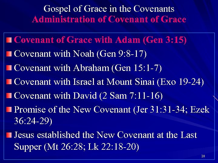 Gospel of Grace in the Covenants Administration of Covenant of Grace with Adam (Gen