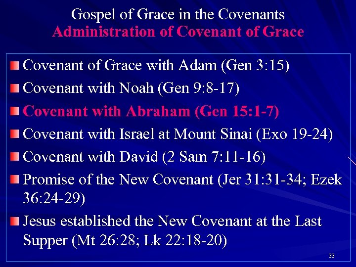 Gospel of Grace in the Covenants Administration of Covenant of Grace with Adam (Gen