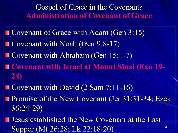 Gospel of Grace in the Covenants Administration of Covenant of Grace with Adam (Gen