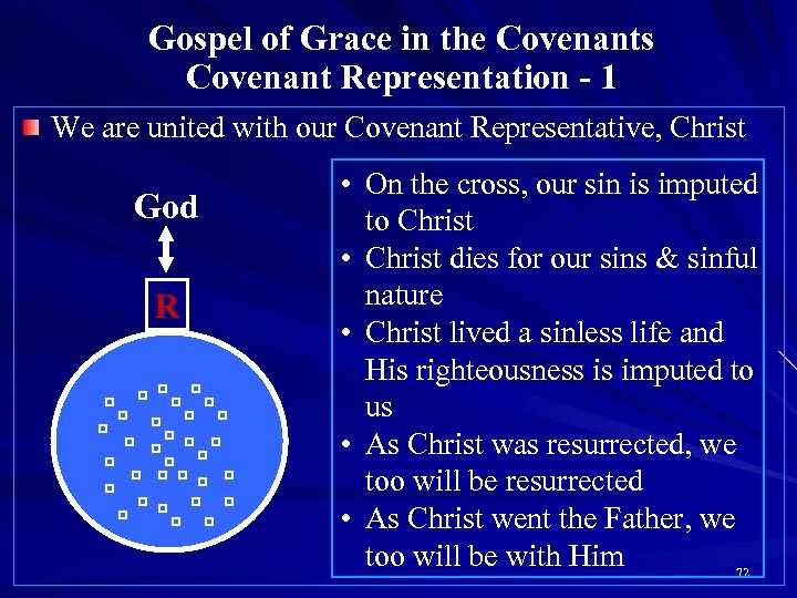 Gospel of Grace in the Covenants Covenant Representation - 1 We are united with