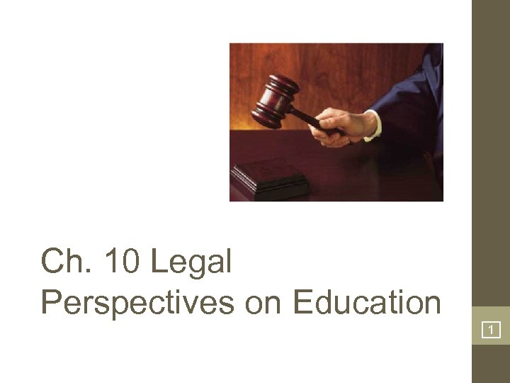Ch. 10 Legal Perspectives on Education 1 