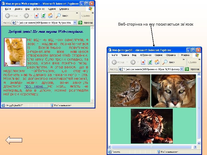 Веб-сторінка на яку посилається зв’язок Фраза, що є гіперпосиланням 