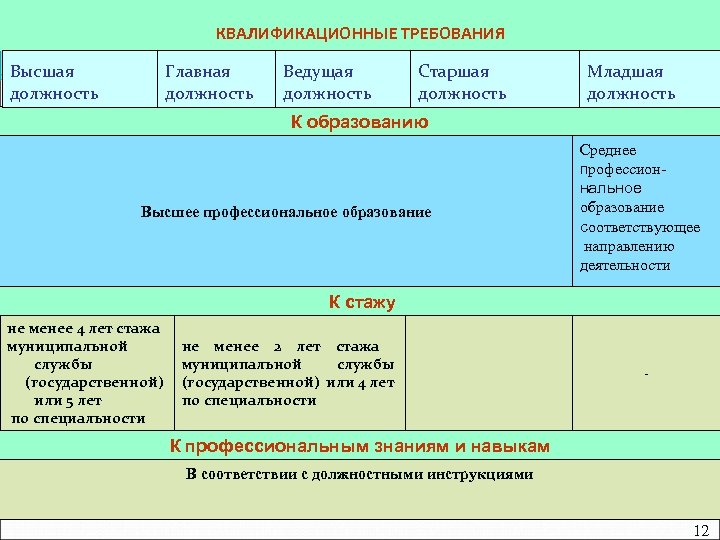 Должность ведущего. Квалификационные требования. Квалификационные требования к стажу. Квалификационные требования понятие. Требование к стажу муниципальной службы.