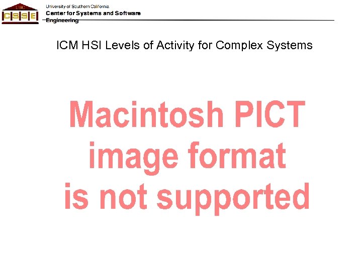 ICM HSI Levels of Activity for Complex Systems 