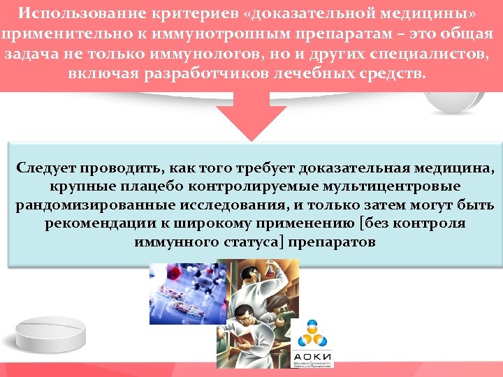 Использование критериев «доказательной медицины» применительно к иммунотропным препаратам – это общая задача не только