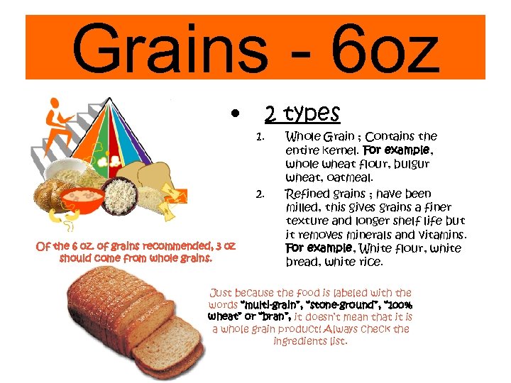 Grains - 6 oz • 2 types 1. 2. Of the 6 oz. of