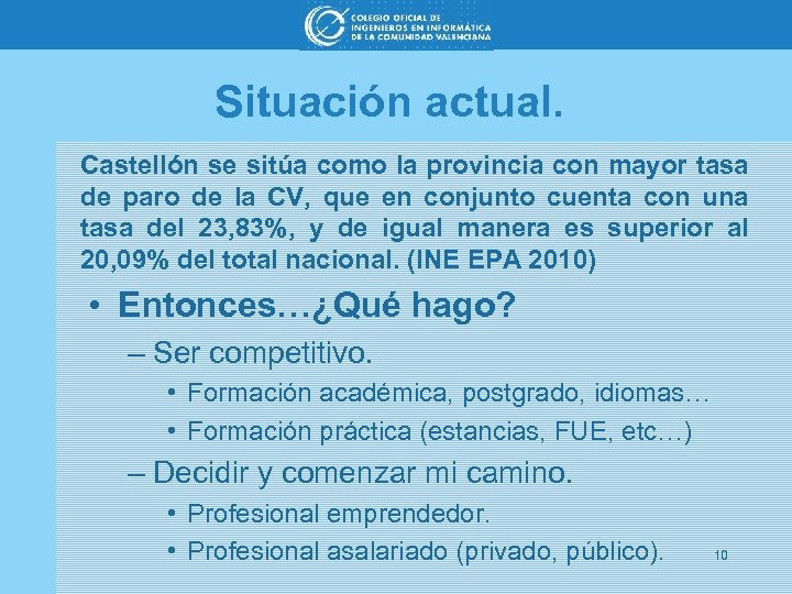 Situación actual. Castellón se sitúa como la provincia con mayor tasa de paro de