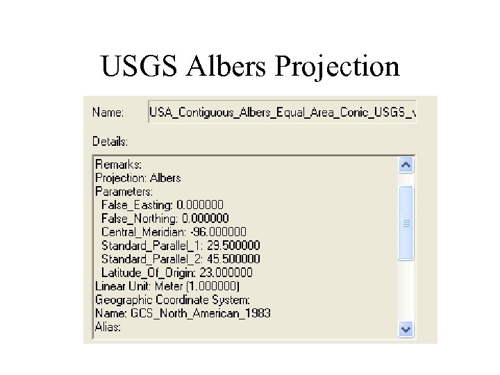 USGS Albers Projection 