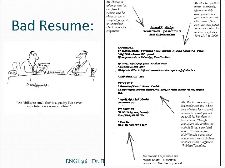 Bad Resume: ENGL 316 Dr. Bonnie Duncan 27 