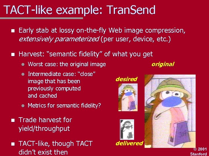 TACT-like example: Tran. Send n Early stab at lossy on-the-fly Web image compression, extensively